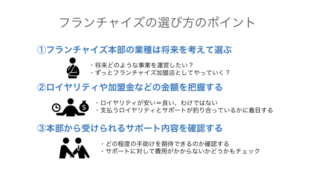 失敗しないフランチャイズの選び方